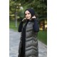 Hakiki Gerçek Elyaf Dolum Kapşonlu Şişme Yelek 120cm  Haki Hakiki Gerçek Elyaf Dolum Kapşonlu Şişme Yelek 120cm  Haki