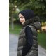 Hakiki Gerçek Elyaf Dolum Kapşonlu Şişme Yelek 120cm  Haki Hakiki Gerçek Elyaf Dolum Kapşonlu Şişme Yelek 120cm  Haki