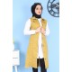 Cepli Uzun Renkli Kot Yelek  Hardal Cepli Uzun Renkli Kot Yelek  Hardal