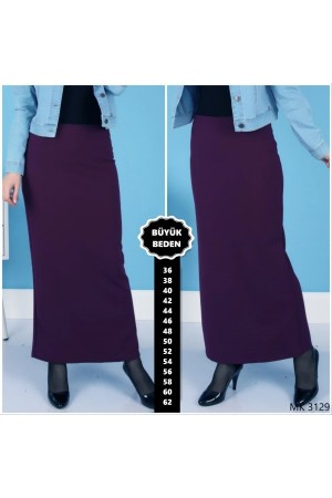 Büyük Beden Likralı Kalem Etek Koyu Mor Büyük Beden Likralı Kalem Etek Koyu Mor