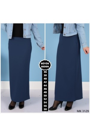 Büyük Beden Likralı Kalem Etek Petrol Mavi Büyük Beden Likralı Kalem Etek Petrol Mavi