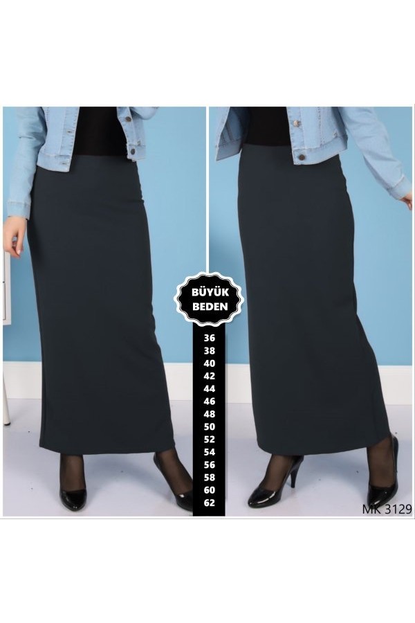Büyük Beden Likralı Kalem Etek Füme Büyük Beden Likralı Kalem Etek Füme