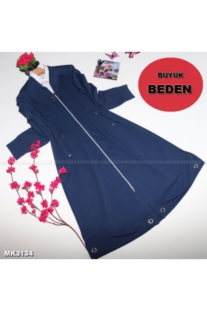 Büyük Beden Fermuarlı Tarz Spor Kap Mavi Büyük Beden Fermuarlı Tarz Spor Kap Mavi