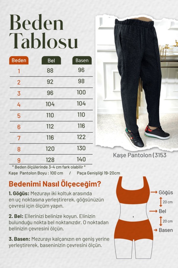 Büyük Beden Cepli Kışlık Lastikli Kaşe Pantolon - Siyah Kahve Labirent Büyük Beden Cepli Kışlık Lastikli Kaşe Pantolon - Siyah Kahve Labirent