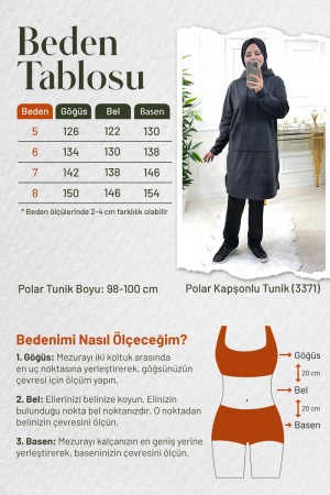 Jade Büyük Beden Kalın Polar Kapüşonlu Tunik - Antrasit Jade Büyük Beden Kalın Polar Kapüşonlu Tunik - Antrasit