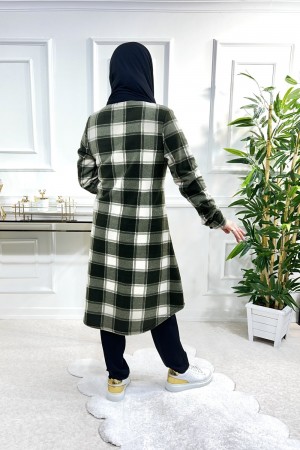Ayşil Büyük Beden Oversize Kalın Polar Gömlek - Haki Dama Ayşil Büyük Beden Oversize Kalın Polar Gömlek - Haki Dama