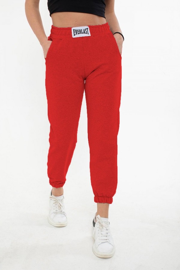 Pr Armalı Dar Paça Eşofman Alt - Kırmızı Pr Armalı Dar Paça Eşofman Alt - Kırmızı