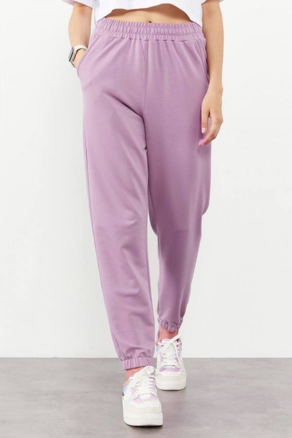 Pr Nergis Dar Paça Alt Eşofman - Lila Pr Nergis Dar Paça Alt Eşofman - Lila