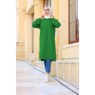 Mehtap Büyük Beden İki İplik Tunik - Benetton Yeşil Mehtap Büyük Beden İki İplik Tunik - Benetton Yeşil