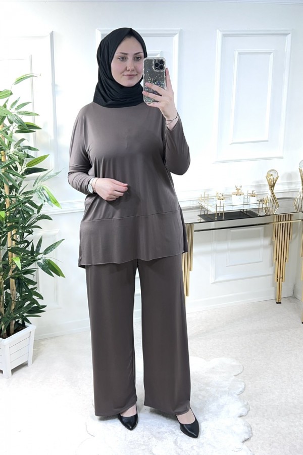 Makas Pantolonlu Takım - Kahve Makas Pantolonlu Takım - Kahve