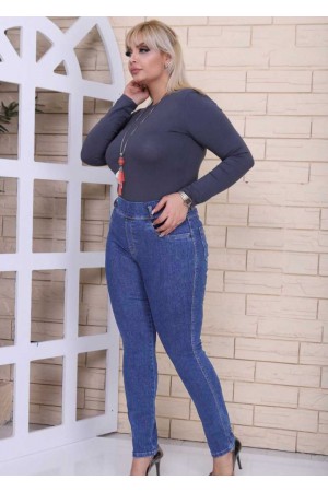 Lüks Kalite Full Likralı İnceltici - Toparlayıcı Kot Pantolon - Açık Mavi