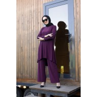 Melda Sandy İkili Takım - KOLYE HEDİYELİ - Mürdüm