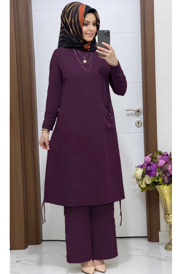 Bagi Ayrobin İkili Takım - Mürdüm Bagi Ayrobin İkili Takım - Mürdüm