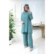 Azade Cep Detaylı Ayrobin İkili Takım - Petrol Yeşili