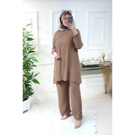 Azade Cep Detaylı Ayrobin İkili Takım - Karamel