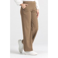 Miyase En Boy Likra Bol Paça Pantolon  - Vizon Miyase En Boy Likra Bol Paça Pantolon  - Vizon