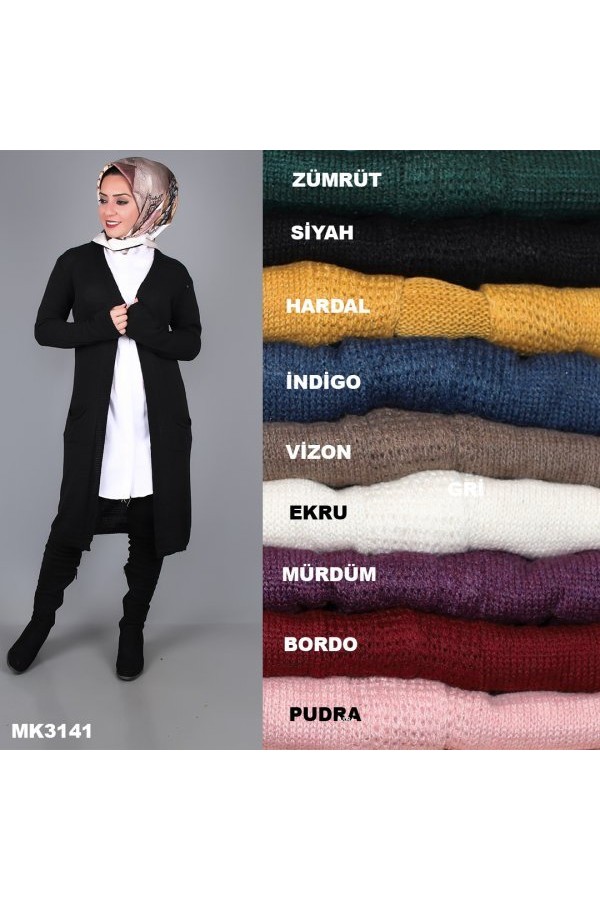 Cepli Triko Hırka Mürdüm Cepli Triko Hırka Mürdüm