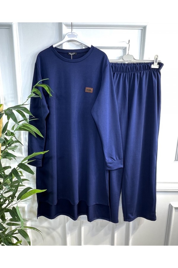 Yeşim İki İplik Arkası Uzun Penye Takım - Lacivert Yeşim İki İplik Arkası Uzun Penye Takım - Lacivert