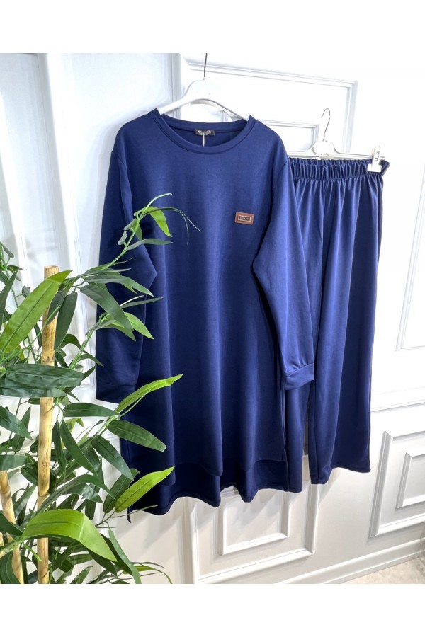 Yeşim İki İplik Arkası Uzun Penye Takım - Lacivert Yeşim İki İplik Arkası Uzun Penye Takım - Lacivert