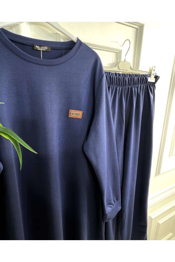 Yeşim İki İplik Arkası Uzun Penye Takım - Lacivert Yeşim İki İplik Arkası Uzun Penye Takım - Lacivert