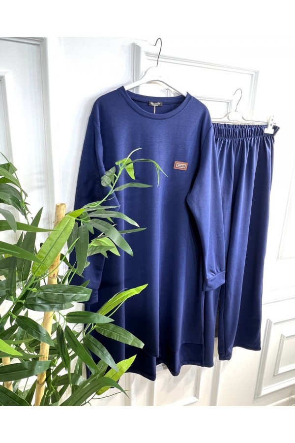 Yeşim İki İplik Arkası Uzun Penye Takım - Lacivert Yeşim İki İplik Arkası Uzun Penye Takım - Lacivert