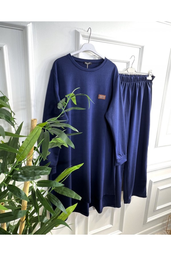 Yeşim İki İplik Arkası Uzun Penye Takım - Lacivert Yeşim İki İplik Arkası Uzun Penye Takım - Lacivert