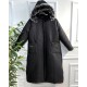 Zigana Kapşonlu Uzun Kapitone Kaban - Siyah Zigana Kapşonlu Uzun Kapitone Kaban - Siyah