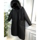 Zigana Kapşonlu Uzun Kapitone Kaban - Siyah Zigana Kapşonlu Uzun Kapitone Kaban - Siyah