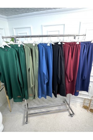 Bade Arma Detaylı İki İplik Penye Takım - Haki Bade Arma Detaylı İki İplik Penye Takım - Haki