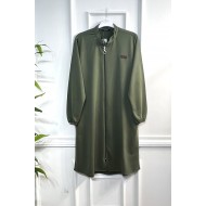 Lina Fermuarlı İki İplik Penye Kap - Haki Lina Fermuarlı İki İplik Penye Kap - Haki