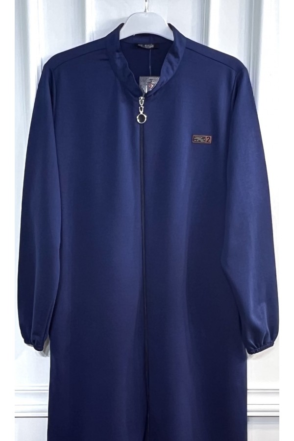 Lina Fermuarlı İki İplik Penye Kap - Lacivert Lina Fermuarlı İki İplik Penye Kap - Lacivert