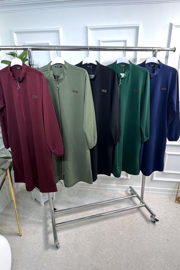 Lina Fermuarlı İki İplik Penye Kap - Lacivert Lina Fermuarlı İki İplik Penye Kap - Lacivert