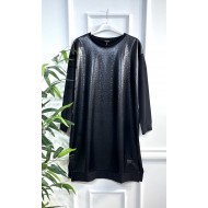 İkra Derili Kalp Desen Tunik - Siyah İkra Derili Kalp Desen Tunik - Siyah