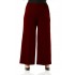 Mayra  Yan Cepli Dabıl Krep Bol Paça Pantolon - Bordo