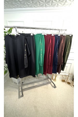 Cindy Kolları Halka Detaylı İki İplik Penye Takım - Benetton Cindy Kolları Halka Detaylı İki İplik Penye Takım - Benetton