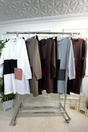 Umay Fermuarlı Cep Detaylı İki İplik İkili Penye Takım - Gri Umay Fermuarlı Cep Detaylı İki İplik İkili Penye Takım - Gri