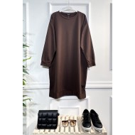 Derin Arma Detaylı İki İplik Penye Tunik - Kahverengi Derin Arma Detaylı İki İplik Penye Tunik - Kahverengi