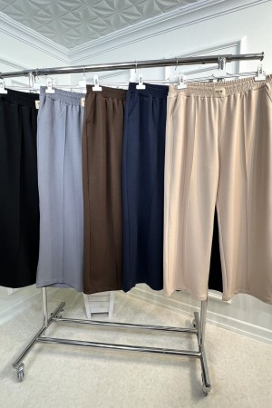 Asrın Armalı Full Esnek Beli Lastikli Bol Paça Pantolon-Lacivert