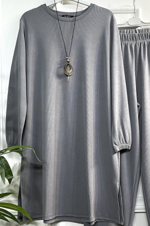 Defne Full Esnek Likralı İkili Takım-Kolye Hediyeli-Gri Defne Full Esnek Likralı İkili Takım-Kolye Hediyeli-Gri