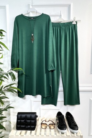 Defne Full Esnek Likralı İkili Takım-Kolye Hediyeli-Zümrüt