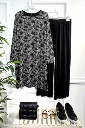 Esila Full Esnek Likralı Penye Viskon Takım-Kasırga Desen Esila Full Esnek Likralı Penye Viskon Takım-Kasırga Desen