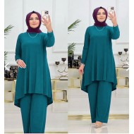 Melda Sandy İkili Takım - KOLYE HEDİYELİ - Petrol Mavisi