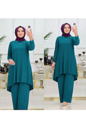 Melda Sandy İkili Takım - KOLYE HEDİYELİ - Petrol Mavisi Melda Sandy İkili Takım - KOLYE HEDİYELİ - Petrol Mavisi