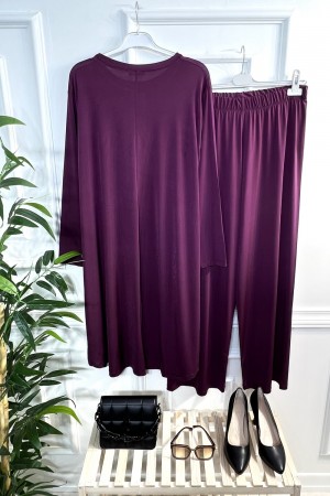 Firuze Full Esnek Likralı Taş ve İncili İkili Takım-Vişne Firuze Full Esnek Likralı Taş ve İncili İkili Takım-Vişne