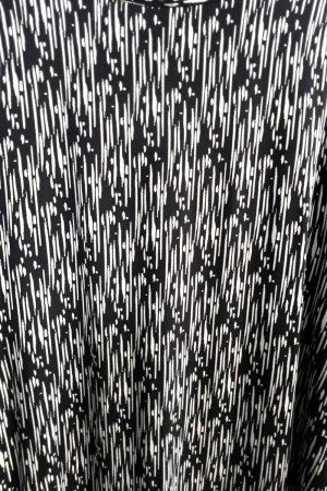 Şahane Pamuk Viskon Uzun Elbise - Siyah Matriks Desen