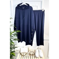 Hayat Full Esnek Likralı Fitilli Penye Kapşonlu Takım - Lacivert Hayat Full Esnek Likralı Fitilli Penye Kapşonlu Takım - Lacivert