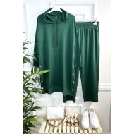 Hayat Full Esnek Likralı Fitilli Penye Kapşonlu Takım - Zümrüt Hayat Full Esnek Likralı Fitilli Penye Kapşonlu Takım - Zümrüt