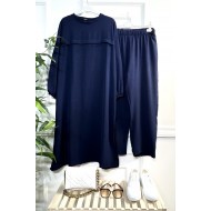 Hera Önü Patlı Uzun Ayrobin İkili Takım - Lacivert Hera Önü Patlı Uzun Ayrobin İkili Takım - Lacivert