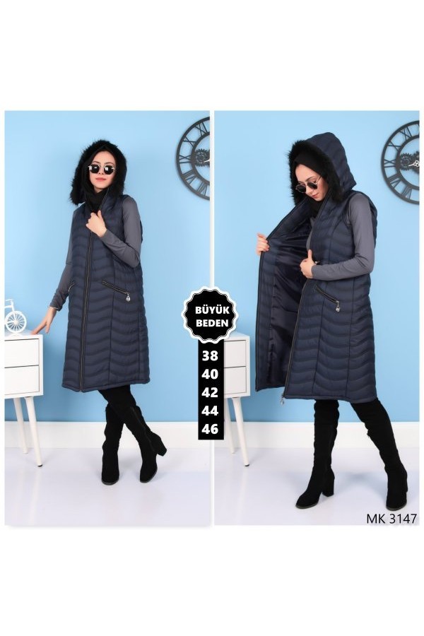 Şişme Kapitone Yelek  Lacivert