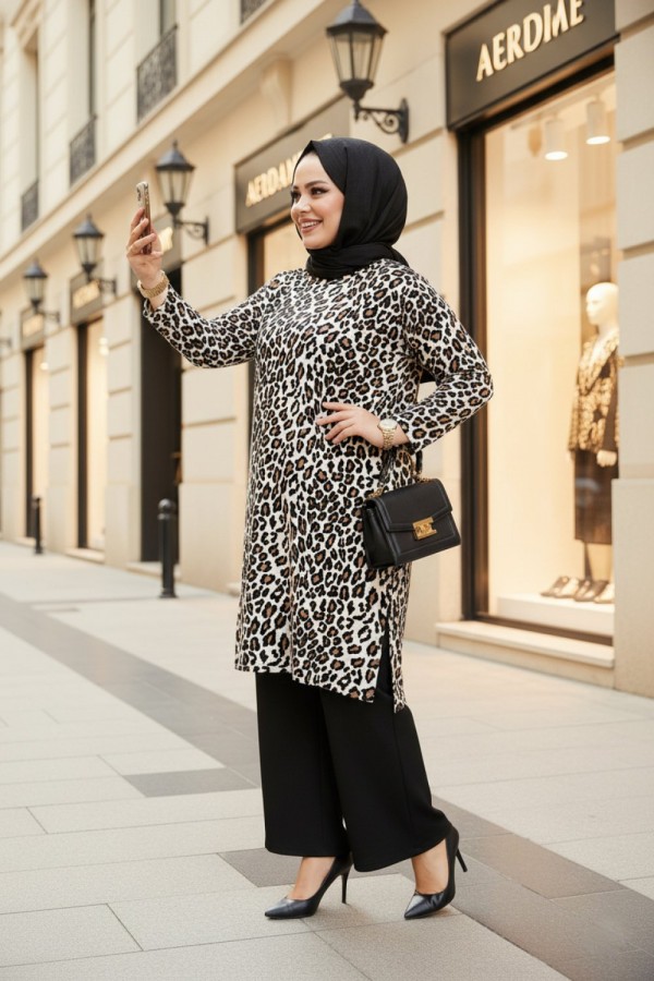 Sibel Leoparlı Full Likralı İkili Takım-KOLYE HEDİYELİ-Siyah Sibel Leoparlı Full Likralı İkili Takım-KOLYE HEDİYELİ-Siyah